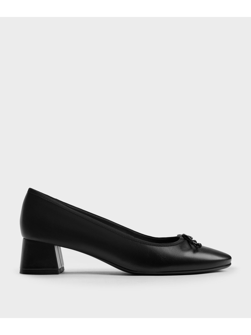 ボウバレエパンプス CHARLES \u0026 KEITH チャールズアンドキース シューズ・靴 パンプス 黒いこと【貨物輸送無料】[ Fashion]