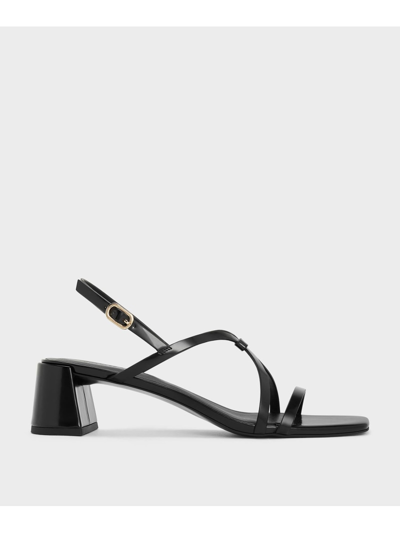 ストラッピー スクエアトゥブロックヒールサンダル CHARLES & KEITH チャールズアンドキース シューズ・靴 サンダル シルバー【送料無料】[ Fashion]