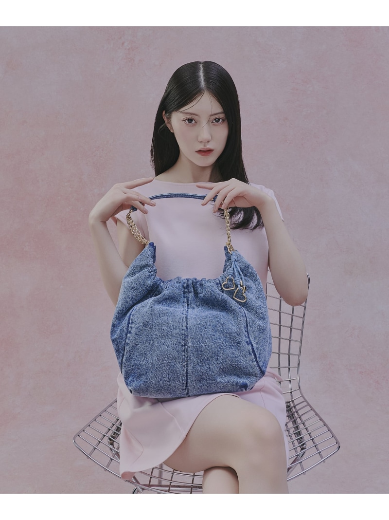 Ciara シアラ デニムルーシュドホーボーバッグ CHARLES & KEITH チャールズアンドキース バッグ トートバッグ【送料無料】[ Fashion]｜CHARLES ＆ KEITH