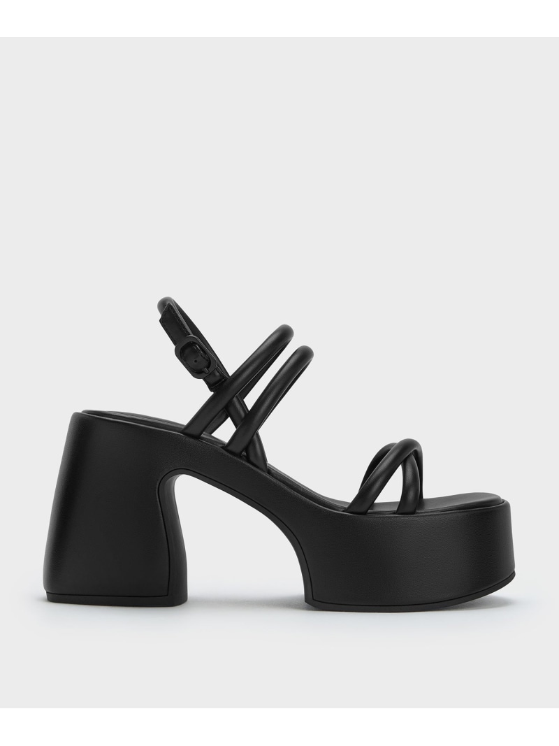 Nerissa ネリッサ チューブラープラットフォームサンダル CHARLES & KEITH チャールズアンドキース シューズ・靴 サンダル ブラック【送料無料】[ Fashion]