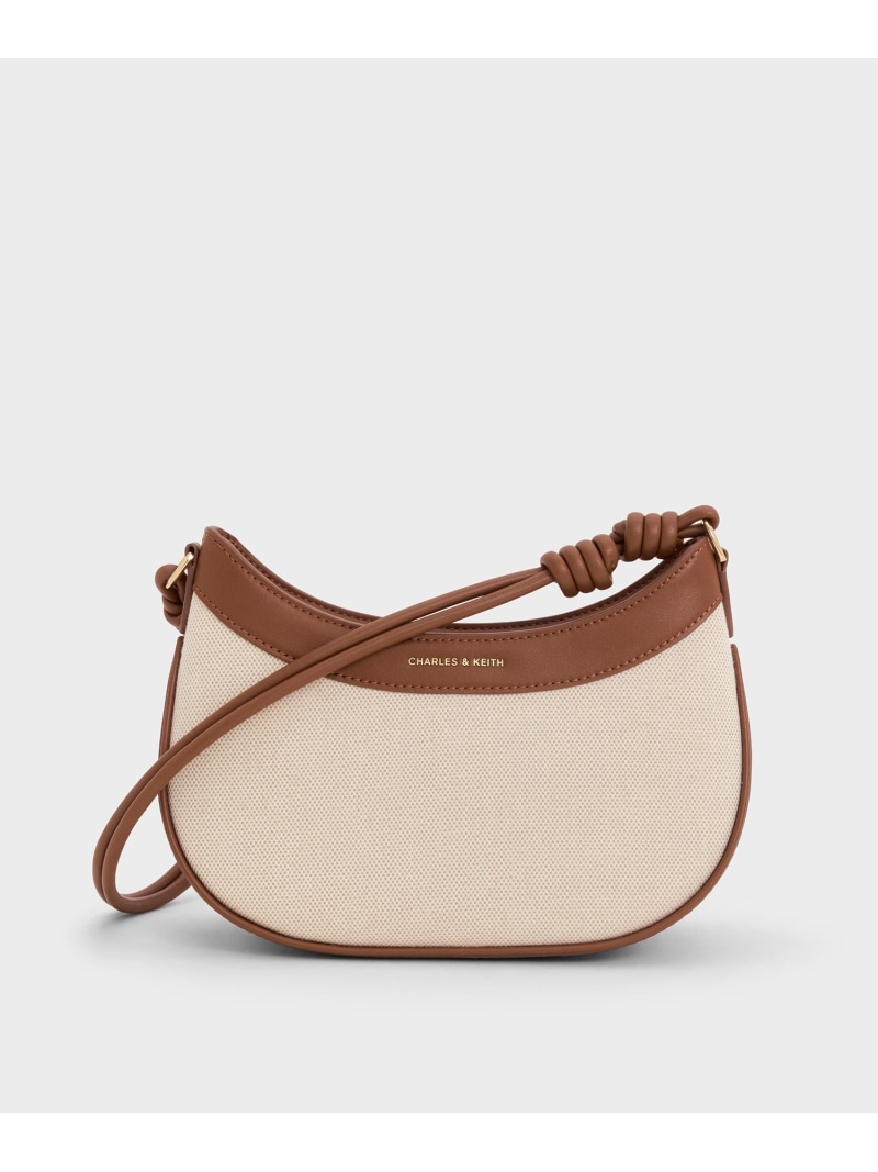 Sabine サビーヌ キャンバスノットストラップカーブショルダーバッグ CHARLES & KEITH チャールズアンドキース バッグ ショルダーバッグ【送料無料】[ Fashion]