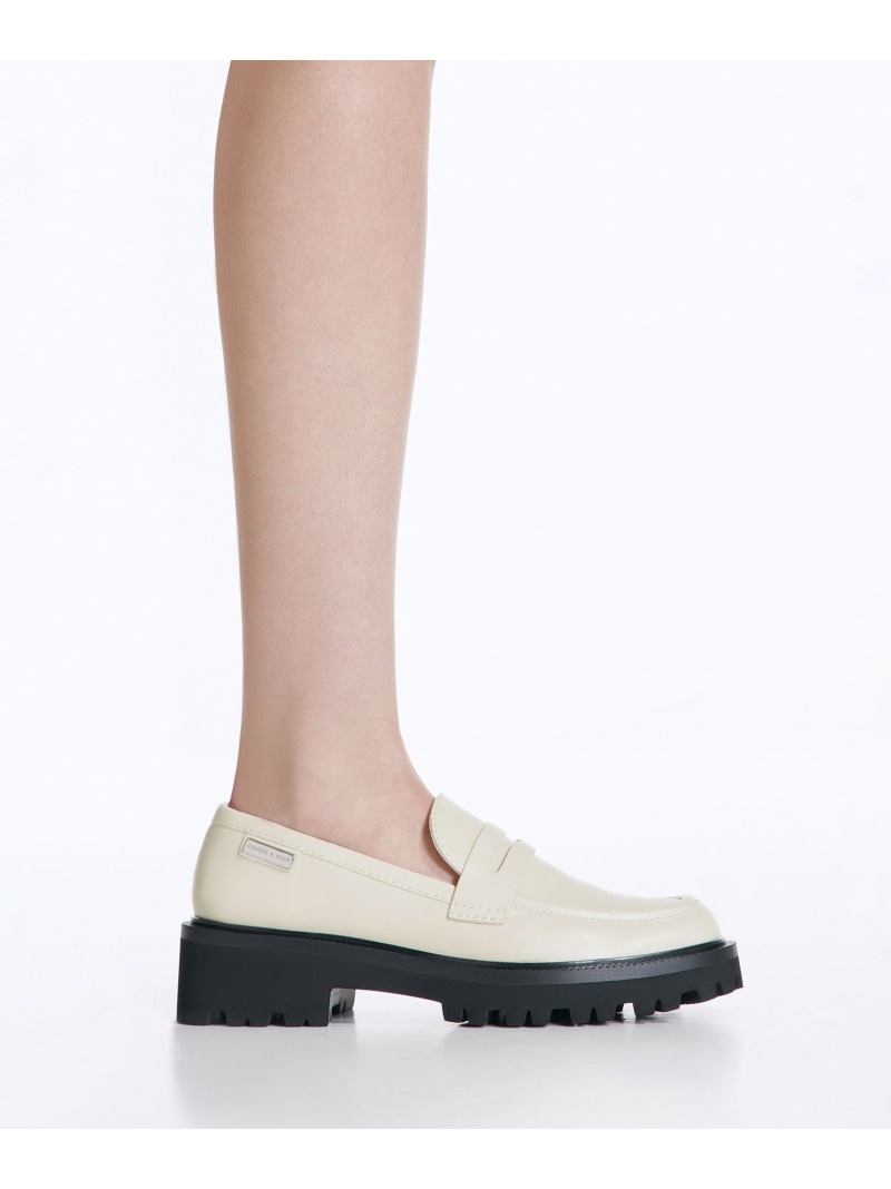カバードリッジソール ローファー CHARLES & KEITH チャールズアンドキース シューズ・靴 ローファー レッド【送料無料】[ Fashion]
