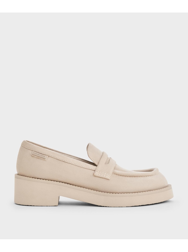 チャンキーソール ペニーローファー CHARLES & KEITH チャールズアンドキース シューズ・靴 サンダル ベージュ ブラウン【送料無料】[ Fashion]