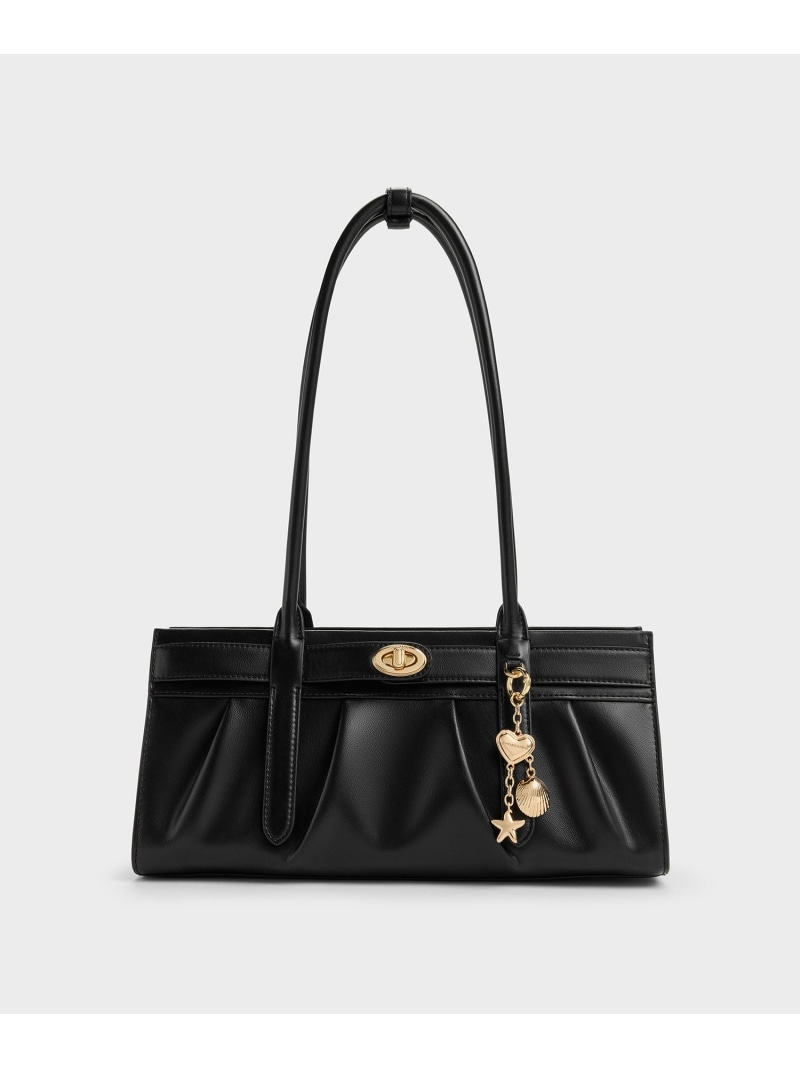 Isolde イゾルデ ベルト ルーシュド ショルダーバッグ CHARLES & KEITH チャールズアンドキース バッグ トートバッグ ブラック【送料無料】[ Fashion]｜CHARLES ＆ KEITH