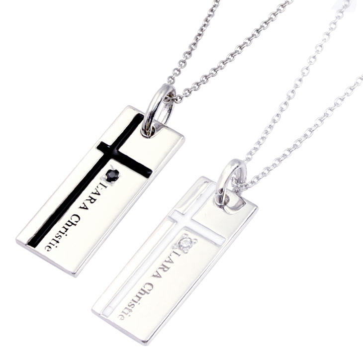 LARA Christie ペアネックレス シルバー メンズ レディース ノーブル クロス PAIR Label p3051-p 28,600円