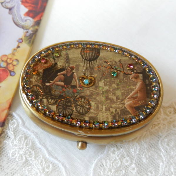 美品☆ ミハエルネグリンのローズ付きピンクスリガラスガーデンバレッタ imgrc0081060867.jpg