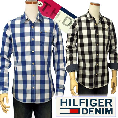 HILFIGER DENIM Tommy Hilfiger ネート、ブロック柄 ポケット付 長袖シャツ【トミーヒルフィガー】【SLIM FIT】【クリアランス、見切り処分品】｜ポロ、Ｔシャツの店チープトック