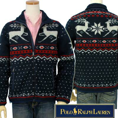 POLO by Ralph Lauren トナカイ柄フリースジャケット 【ラルフローレン Men's】 【クリアランス、見切り処分品】
