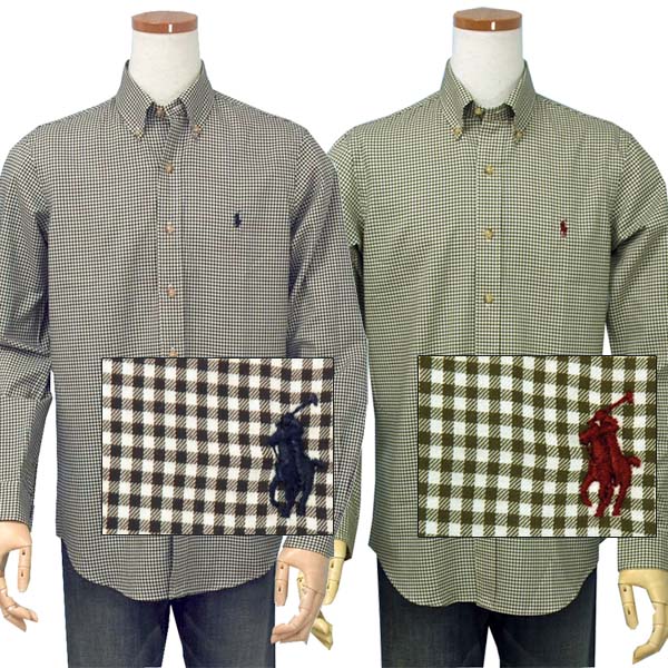 POLO ｂｙ Ralph Lauren Men's ギンガムチェック長袖シャツ XL,大きいサイズ【ラルフローレン】 【送料無料】