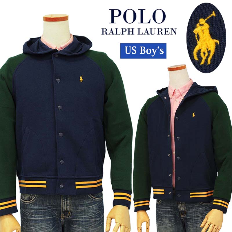 POLO Ralph Lauren Boy's フード付 スタジアムジャケット ラルフローレン 送料無料