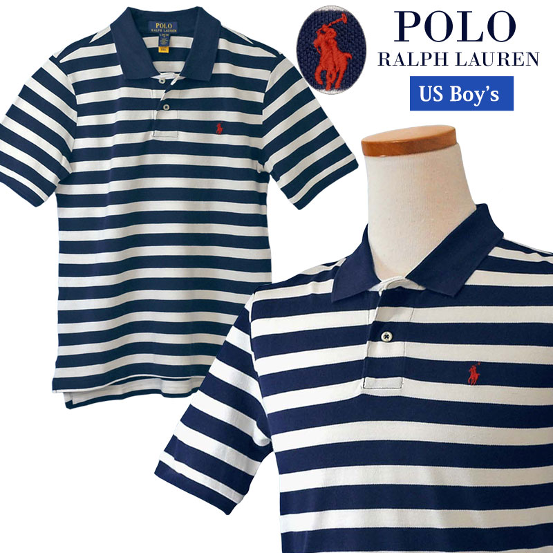 POLO by Ralph LaurenラルフローレンBoy's 半袖ボーダー鹿の子ポロシャツ ラルフローレン ポロシャツ 送料無料 父の日ギフト プレゼント