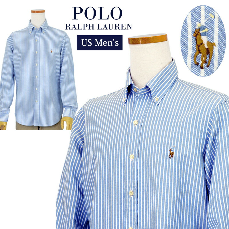POLO by Ralph Lauren Men\u0027s\u003cBR\u003e縞模様長袖オックスフォードティーシャツティーシャツ\u003cBR\u003eCLASSIC FIT,XL,馬鹿でかい大いさ【ラルフローレン】\u003cBR\u003e父の日差し上げ物 差し上げ物\u003cBR\u003e
