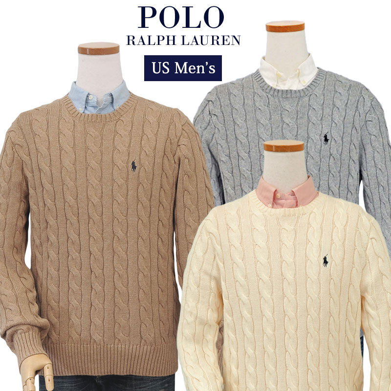 POLO by Ralph Lauren Men's定番コットンケーブル編みセーターXL,大きいサイズ ラルフローレン セーター｜ポロ、Ｔシャツの店チープトック