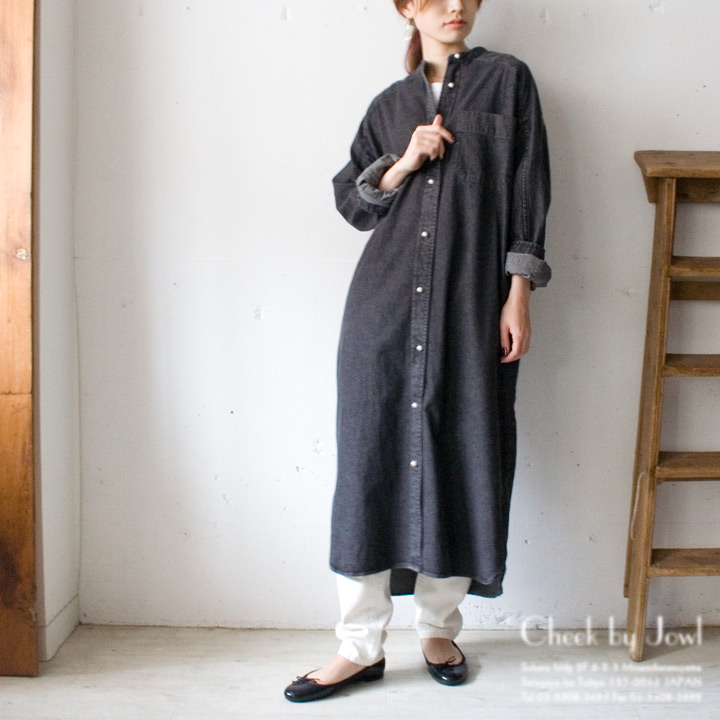 楽天市場 Blanc Basque ブランバスク パールボタンデニムシャツワンピース ブラック Cheek By Jowl