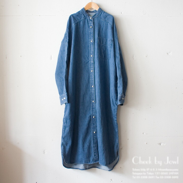 楽天市場 Blanc Basque ブランバスク パールボタンデニムシャツワンピース ブルー Cheek By Jowl