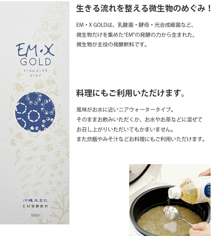 酵素ドリンク EM X EM生活 イーエム 発酵飲料 GOLD ペットボトル