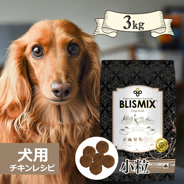 【マラソン限定クーポンで500円OFF!】ケイエムテイ ブリスミックス 犬用 チキン 小粒 3kg 全犬種 全年齢用 ドライフード