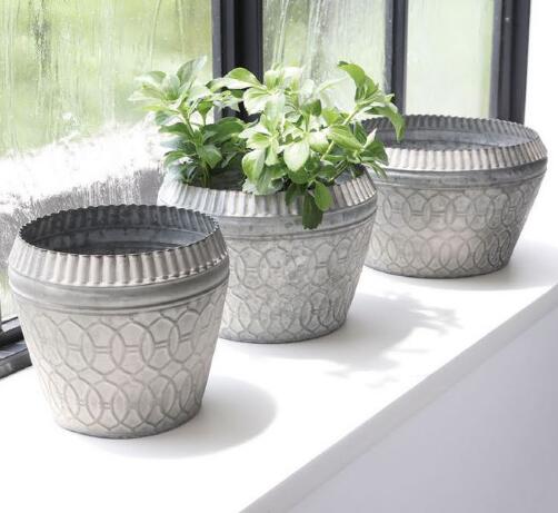 【送料無料】植木鉢 フラワーポット 観葉植物 グリーン アンティーク おしゃれ 可愛い【コベントガーデン ラップラウンドポット 3点セット】7号+6号+5号