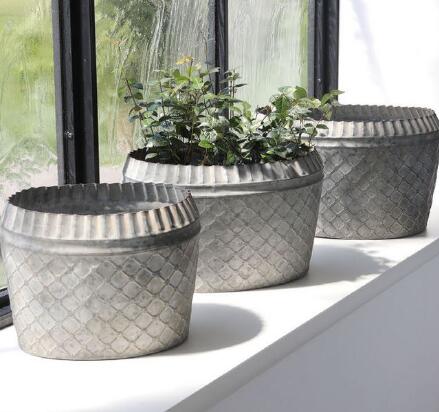 【送料無料】植木鉢 フラワーポット 観葉植物 グリーン アンティーク おしゃれ 可愛い【コベントガーデン スケイル・オーバルポット 3点セット】