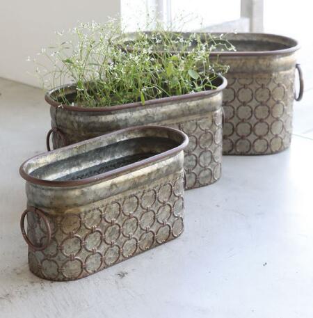 【送料無料】植木鉢 フラワーポット 観葉植物 グリーン アンティーク おしゃれ 可愛い【コベントガーデン フロル・オーバルポット 3点セット】