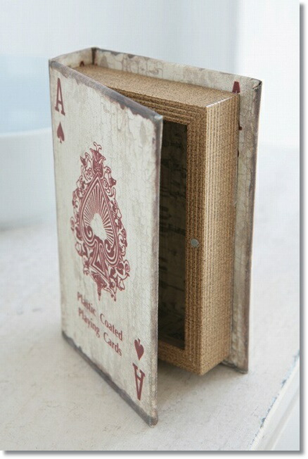 楽天市場】本型 トランプ柄 小物入れ 4個セット アンティーク調