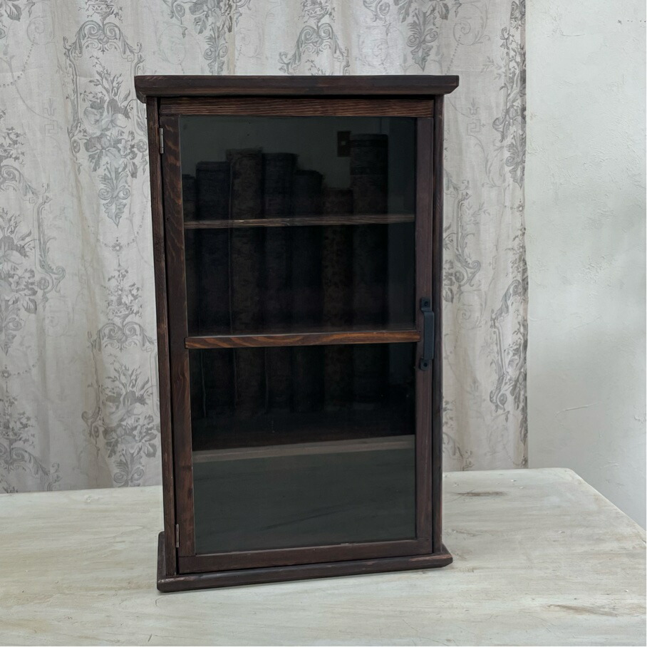 楽天市場】【送料無料】ウッドガラスショーケース/ブラック/北欧レトロ