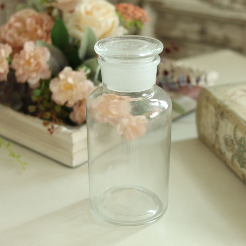 【楽天市場】DIDIER メディシンボトル（蓋にml刻印有り） 500ml クリア 広口 アンティーク 試薬瓶 グラスボトル ディプレイ 花瓶