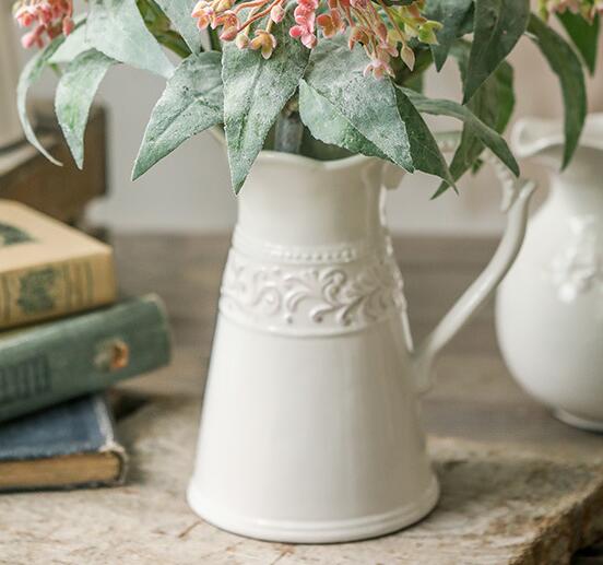 楽天市場】【送料無料】花瓶 陶器 フラワーベース ピッチャー