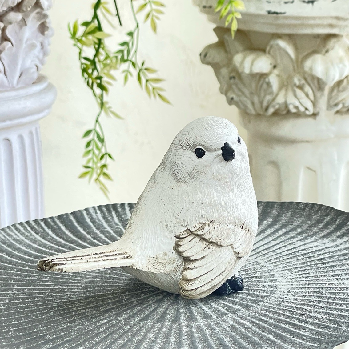 楽天市場】【送料無料】鳥の置物 クラウンバード アンティーク風