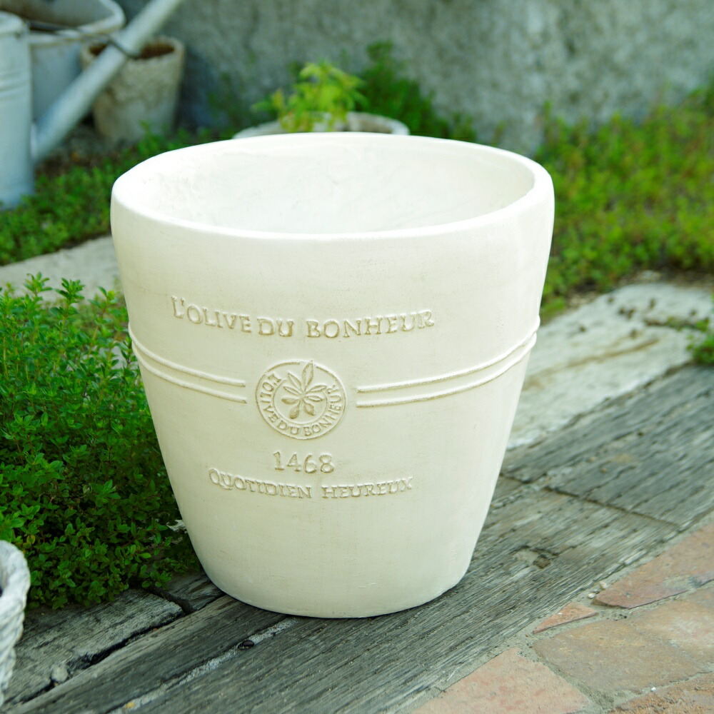 植木鉢 鉢 かわいい 可愛い フレンチスタイル ナチュラル アンティーク風 寄せ植え オリーブ プランター 白系 9号 31 高さ29 5cm Fmcholollan Org Mx