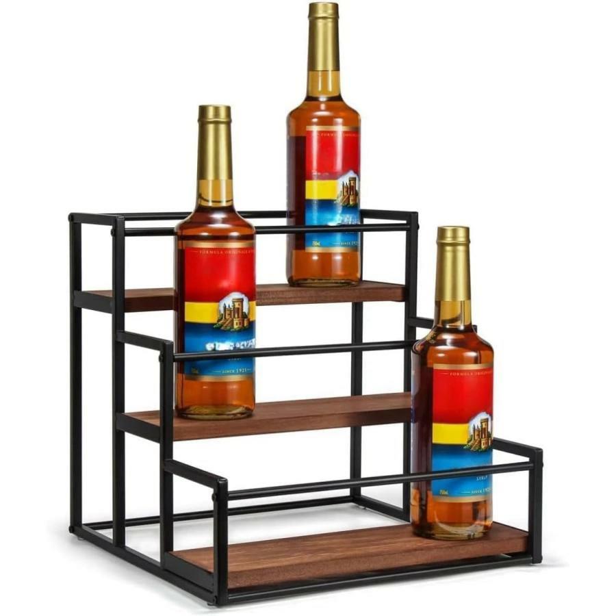 ウイスキーラック 木製 ダークブラウン Amazon｜酒棚 ディスプレイ 酒棚 ウイスキーラック 酒ラック