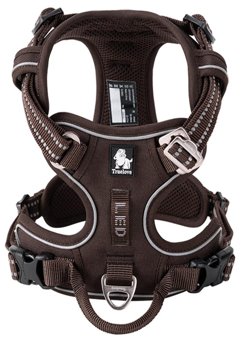 cocomall 2020新型 犬用ハーネス 犬用胴輪 ドッグ ペット用品 ハーネス 3M反射材料 訓練 ナイロン製 小型犬、中型犬、大型犬に向け 通気性 調節可能 (L, ブラウン)