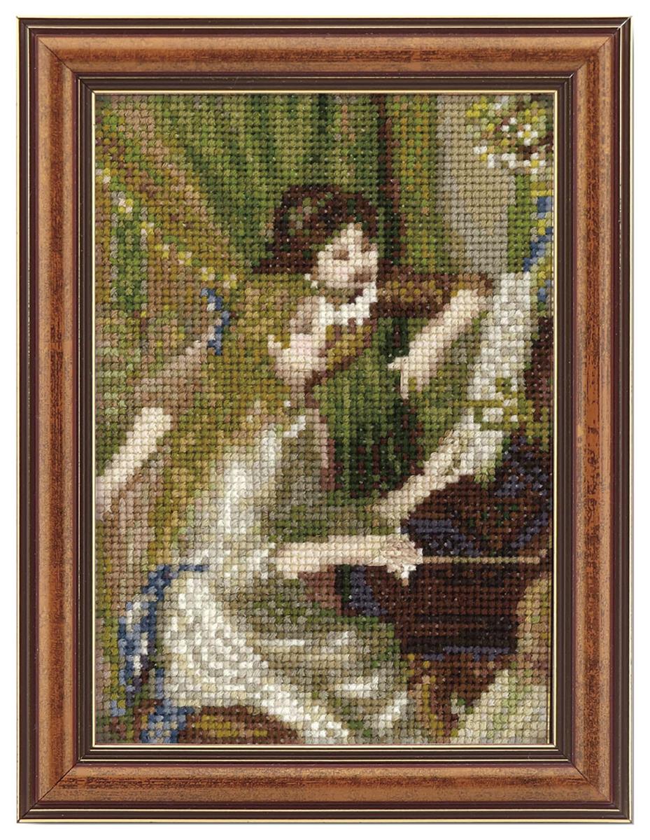 オリムパス クロスステッチキット ART GALLERY ミニフレームコレクション ピアノに寄る少女たち ルノワール 作 7587 ※壁掛け・スタンド兼用フレーム付き