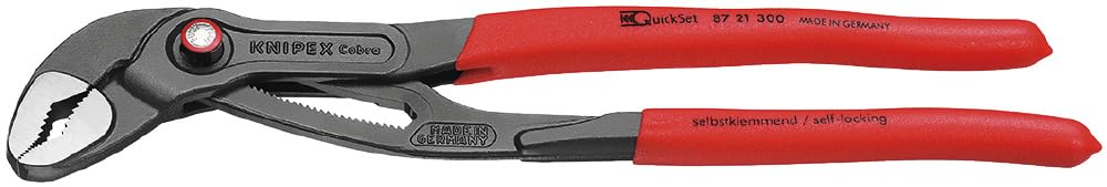 KNIPEX クニペックス Cobra QuickSet コブラクイック書き割り ウォーターポンププライヤー 全長300粍 プラスティックコーティングハンドル 8721-300