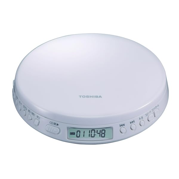 TOSHIBA(東芝) ポータブルCDプレーヤー TY-P10(W) 語学学習向け USB電源対応 乾電池併用 A?Bリピート 速度調整 ワンタッチサーチ MP3再生 カナルイヤホン付属