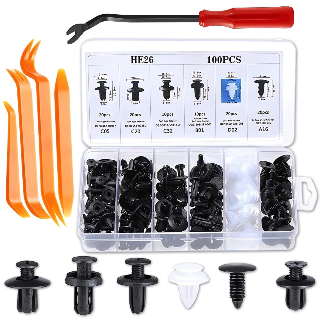 楽天市場】HiLiBoom プラスチック製リベット 自動車フェンダー