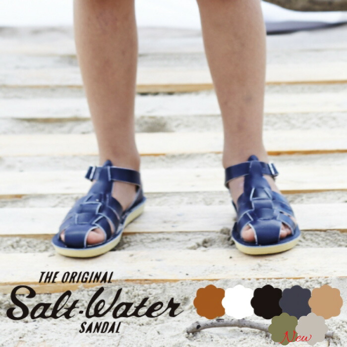 ソルトウォーター Shark シャーク キッズ サンダル SALT WATER SANDALS ベルクロ 赤ちゃん ベビー レザー 本革 海 プール 夏 水遊び アメリカ ウォッシャブル ブラウン ホワイト ブラック 4403 4405 4406 4423