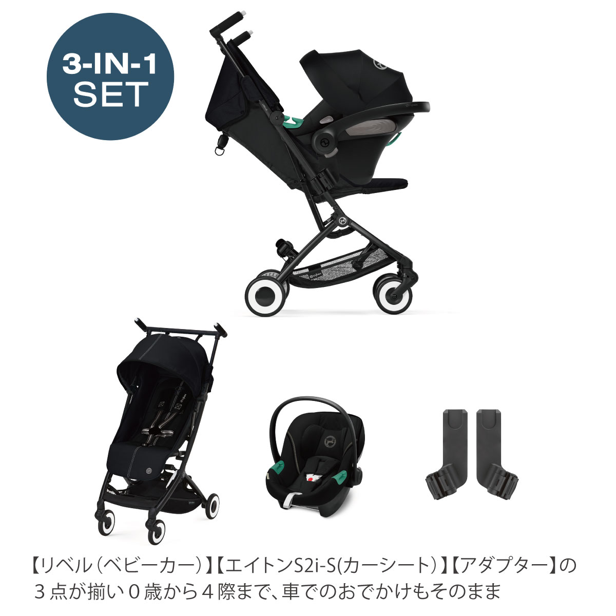 3限定□新品□サイベックス リベル ムーンブラック 移動用品