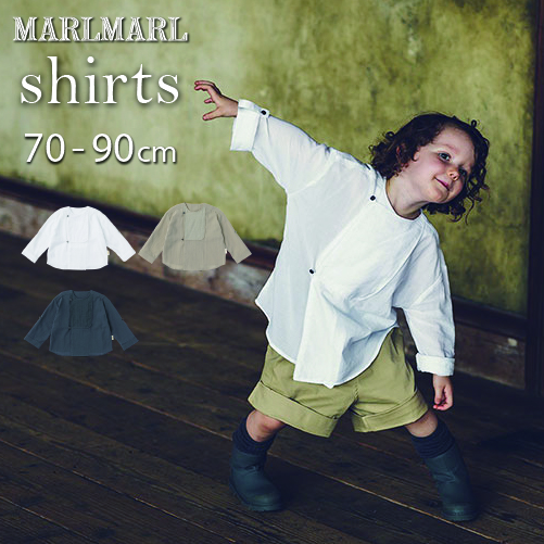 マールマール Shirts シャツ Baby コットン トップス 男の子 女の子 70cm 90cm 8ヶ月 1歳 2歳 3歳 Marlmarl 羽織 ギフト プレゼント ネイビー ホワイト ベージュ 綿100 長袖 子供服 子ども服 ナチュラル 秋 冬 フォーマル Bullpadel Cl