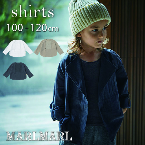 マールマール Shirts シャツ Kids コットン トップス 男の子 女の子 100cm 1cm 3歳 4歳 5歳 6歳 Marlmarl 羽織 ギフト プレゼント ネイビー ホワイト ベージュ 綿100 キッズ 長袖 子供服 子ども服 ナチュラル 秋 冬 フォーマル Kuechen Ly