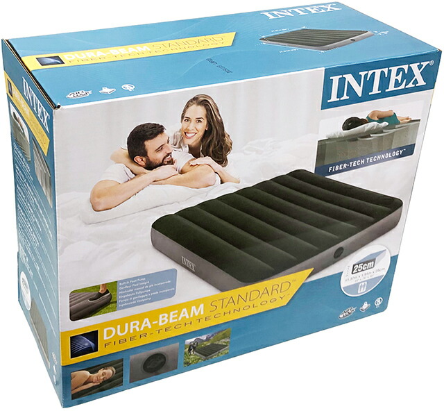 Кровать надувная downy bed fiber tech встроенный ножной насос 137x191x25см пвх intex 64762 3