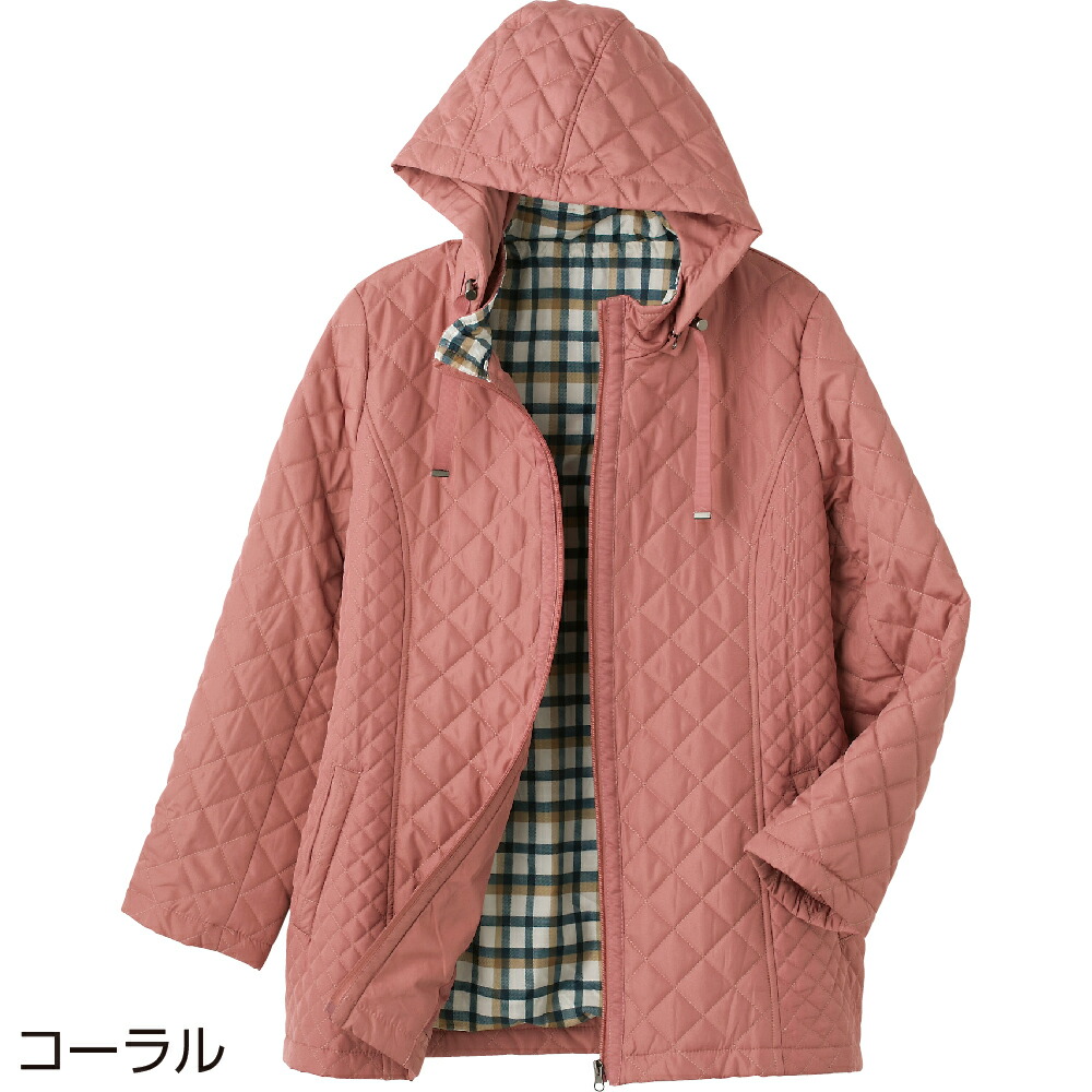 シニアファッション レディース ジャケット 秋冬 全1色 M 【 キルト切替裏プリント使い中綿ジャケット A15 】 おばあちゃん クリスマスプレゼント 誕生日 シニア レディース 祖母 おばあちゃん 60代 70代 80代 90代