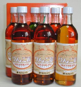 送料込み　りんご酢　カネショウ 　はちみつ入り 6本箱入り しょうがを入れて簡単酢しょうが【RCP】蜂蜜入り　リンゴ酢　お中元/ギフト/贈り物/母の日/父の日/敬老の日/カード、熨斗（のし）可