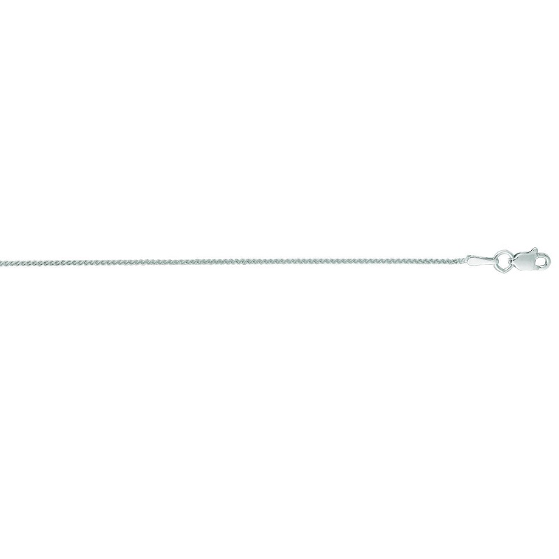 【送料無料】 10k ソリッド ホワイト ゴールド ラウンド ウィート チェーン 1mm ネックレス 50cm ダイヤモンド ジュエリー JOERODEO 【JACOB＆CO ジェイコブ アンド コー/Aqua Master アクアマスター/Joe Rodeo ジョーロデオ】