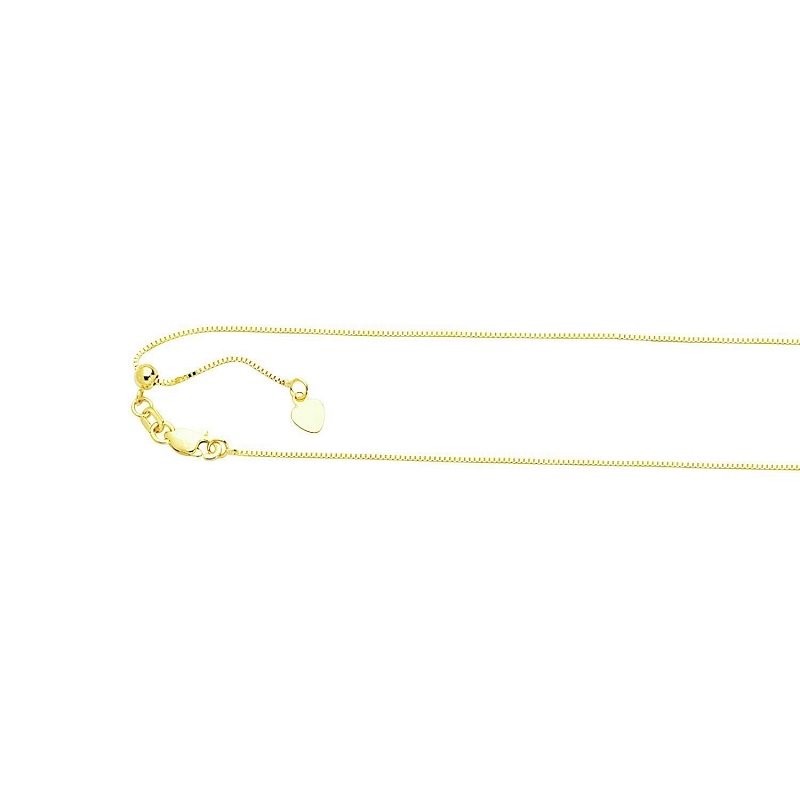【送料無料】 10k イエロー ゴールド アジャスタブル ボックス チェーン 0.85mm ネックレス 41-55cm ダイヤモンド ジュエリー JOERODEO 【JACOB＆CO ジェイコブ アンド コー/Aqua Master アクアマスター/Joev Rodeo ジョーロデオ】