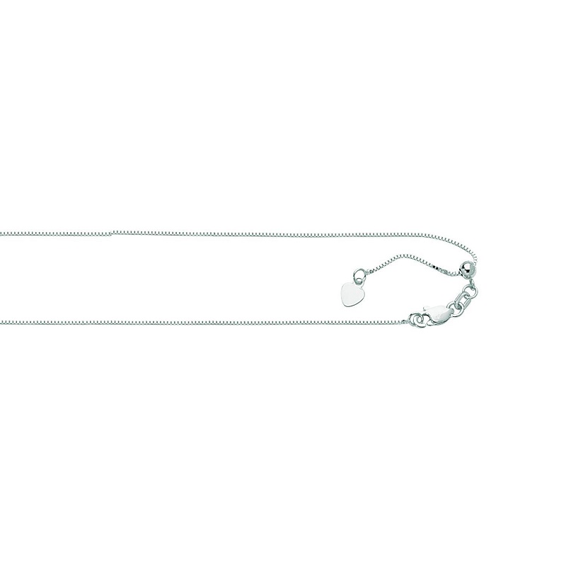 【送料無料】 10k ホワイト ゴールド アジャスタブル ボックス チェーン 0.85mm ネックレス 41-55cm ダイヤモンド ジュエリー JOERODEO 【JACOB＆CO ジェイコブ アンド コー/Aqua Master アクアマスター/Joev Rodeo ジョーロデオ】 51,308円