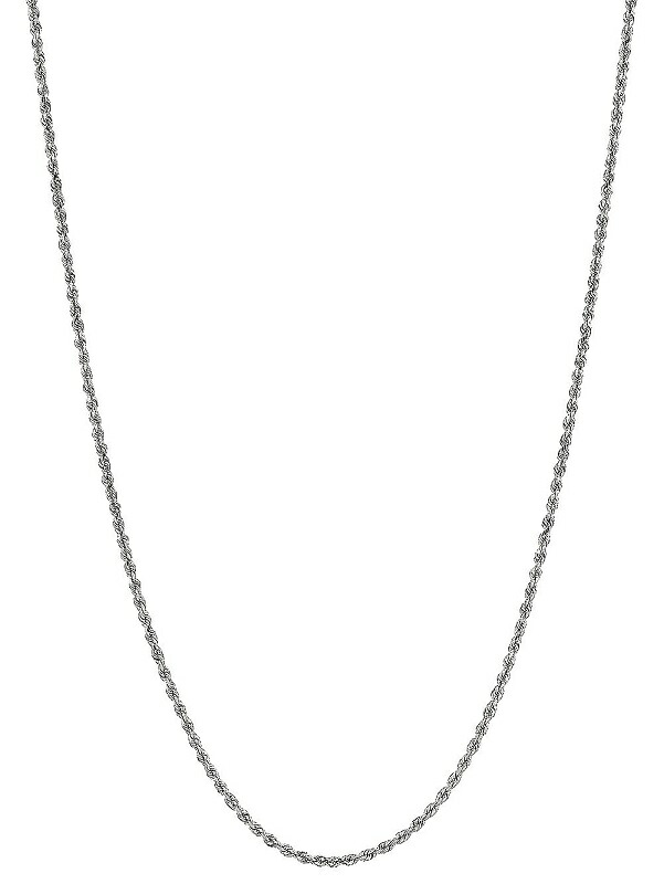 【送料無料】 10k ソリッド ホワイト ゴールド ロープ チェーン ネックレス 41cm 45cm 50cm ,1.5mm ダイヤモンド ジュエリー JOERODEO 【JACOB＆CO ジェイコブ アンド コー/Aqua Master アクアマスター/Joe Rodeo ジョーロデオ】