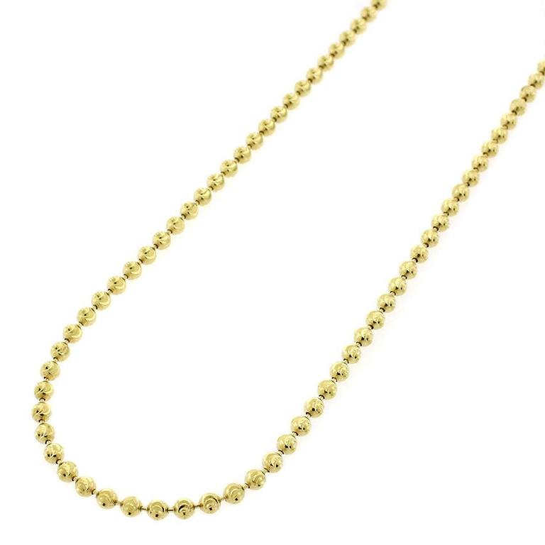 【送料無料】 10k イエロー ゴールド 4mm ムーン カット ボール ビーズ ソリッド ネックレス チェーン 61-91cm ダイヤモンド ジュエリー JOERODEO 【JACOB＆CO ジェイコブ アンド コー/Aqua Master アクアマスター/Joe Rodeo ジョーロデオ正規品販売店】