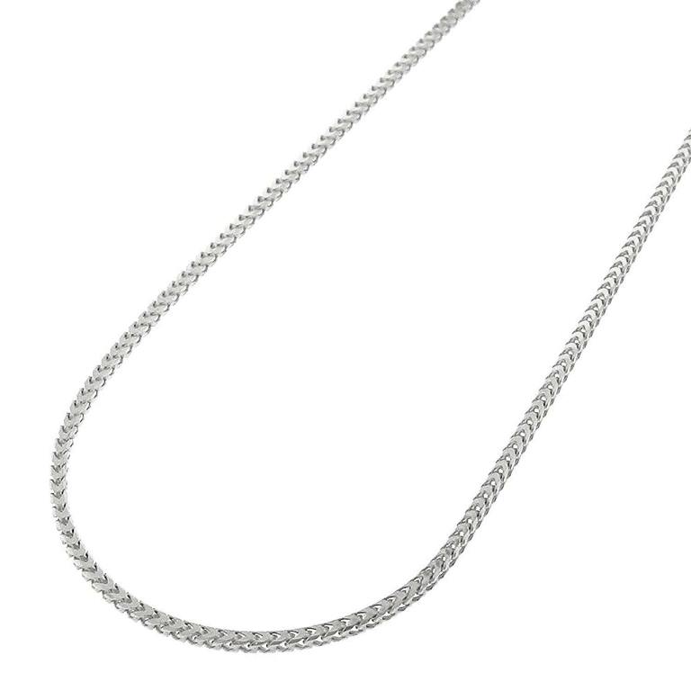 【送料無料】14K ホワイト ゴールド 1mm ソリッド フランコ スクエア ボックス リンク ネックレス チェーン 41-61cm ダイヤモンド ジュエリー JOERODEO 【JACOB&CO ジェイコブ アンド コー/Aqua Master アクアマスター/Joe Rodeo ジョーロデオ正規品販売店】|チェルシー 店