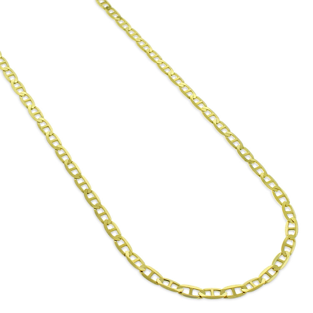 【送料無料】14K イエロー ゴールド 2mm ソリッド マリナー アンカー リンク フラット ネックレス チェーン 46-56cm ダイヤモンド ジュエリー JOERODEO 【JACOB＆CO ジェイコブ アンド コー/Aqua Master アクアマスター/Joe Rodeo ジョーロデオ正規品販売店】